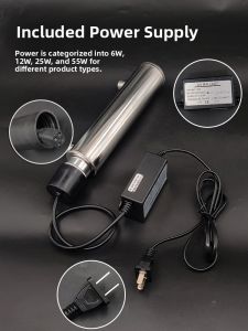 UV Water Purifier 6W12W 25W Pipe Killing Lamp Crossflow Type Drinking Water Machine Stainless Steel Material for Kitchen