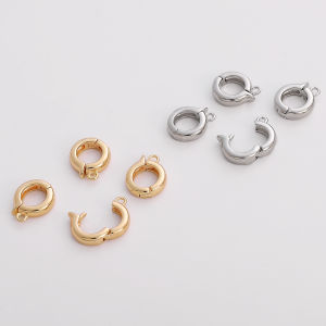 1pc 14x11mm Copper Gold Plated Round Universal Pearl Buckle For Handmade Bracelet Necklace Earring Keychain DIY Craft Jewelry Making Accessories