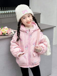 Girls Reversible Cotton-Padded Coat Melody Fall and Winter New Arrival Fleece Padded Coat Girls Western Style Hooded Clow M Cotton-Padded Coat