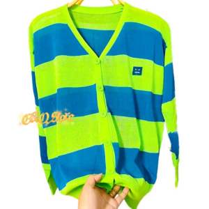 5454 - Áo Khoác Dệt Kim Mỏng Hoạ Tiết Thêu Mặt Cười Dễ Thương Cho Bạn Nữ