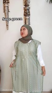 LONG VEST TALI BROKAT OUTER / ROMPI PANJANG TALI BRUKAT / lLONG VEST LACE TALI BROKAT Outer Fashion Wanita Pullover Graphic Print - Lazada