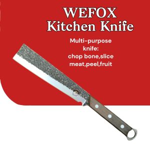 SH1228 10.5" WEFOX Kitchen Knife Chopping Stainless Steel Handmade With Cover{1Pcs}