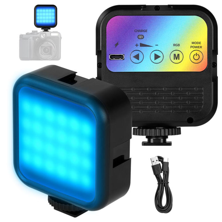 Mini Rgb Led Square Mini RGB LED Vuông Ánh Sáng Mềm Mại Lấp Đầy Đèn Pin Cho Máy Ảnh Điện ...
