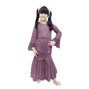 GAMIS DRESS MUTIA KID/ PAKAIAN COUPLE IBU & ANAK/ FASHION BRUKAT TILE PREMIUM