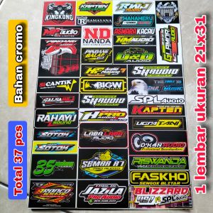 STIKER MINIATUR SOUNDSYSTEM BAHAN CROMO(TIDAK ANTI AIR)