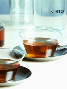 New Original KINTO CAST Heat Resistant Glass Cup Set 220ml Coffee Cup Stainless Steel Plate+Cup Japanese Style Imported Food Grade Tempered Glass