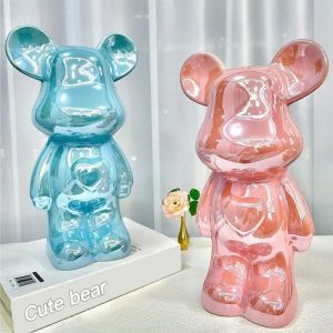 18cm Violent Bear Brick Ceramic Shinning Ornaments Fashion Doll Collection Home Decorations Birthday Gifts