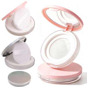 Loose Powder Compact Container with Velvet Powder Puff / Refillable Mini Loose Powder Empty Box / Portable Ultra-Thin Makeup Powder Container Case
