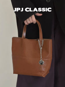 jpj | JPJClassic Womens Top Layer Tanned Leather Bucket Bag Crossbody Single Shoulder Soft Bag Fashionable Versatile Handbag