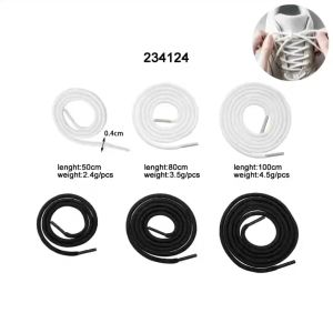 เชือกรองเท้ากีฬา เชือกรองเท้าผ้าใบ เชือกรองเท้าทรงกลม (ราคาต่อเส้น) plastic string 50cm/80cm/100cm (E-2-F2224124 )