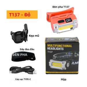 Đèn Pha Từ Tính Siêu Sáng LED Gắn Mũ Cho Hoạt Động Ngoài Trời Đi Bộ Đường Dài Cắm Trại Làm Việc Với Màn Hình Kỹ Thuật Số 3 Nguồn Sáng Chống Nước