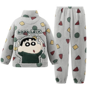 Áo Ngủ Lông Cừu Coral Dày Dặn Cho Nữ Mùa Thu Đông Áo Khoác Cardigan Rộng Rãi Thoải Mái Mặc Ở Nhà