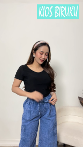KULOT CARGO PANTS SEMI JEANS WANITA/CELANA KULOT CARGO WANITA
