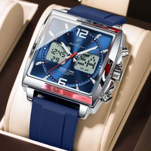 POEDAGAR Genuine Mens Watch Rubber Strap Luminous Calendar Chronograph Multifunctional 100% Waterproof Quartz Watch E109