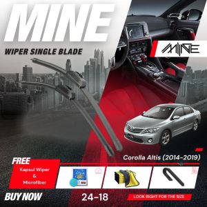 Wiper Frameless Single Blade TOYOTA ALTIS 1 Pasang FREE BONUS