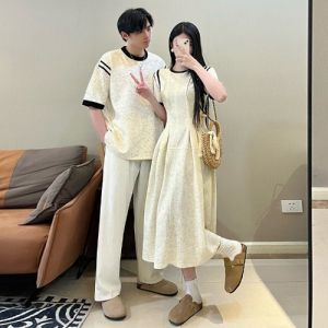 XILANDUO | Couples Waist-Cinching Mid-Length Dress