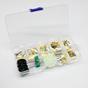 216Pcs Fishing Lure Spinner Blades DIY Bait Making Kit Stopper Beads& Space Beans Fishing Gear Accessories Set