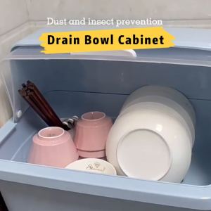 Plastic Cabinet Dish Storage Rack Bowl Storage Box Cupboard With Lid Bowl Cabinet Drain Bowl Rack  Chopsticks Tableware Dish Storage Rack