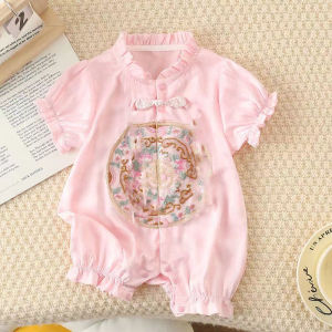 Trang Phục Trẻ Em Phong Cách Trung Hoa Mới Cho Bé Gái Quần Áo Trẻ Sơ Sinh Quần Áo Lễ Tháng Bảy Quần Áo Trẻ Em Mùa Hè