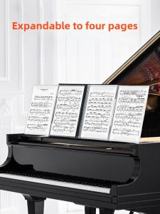 Reflective Music Sheet Clip Student File Folder Bag Piano Sheet Music Holder 3A4 Detachable Page Music Clip Guitar Accessories