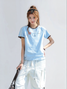 CHANT2nd | Cooling Sola Splicing Striped Short Sleeve Shirt