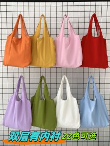 Colorful Hand-Painted Canvas Bag Blank DIY Advertising Bag Purple Green Red Eco-Friendly Shopping Bag Soft Shoulder Bag for Women