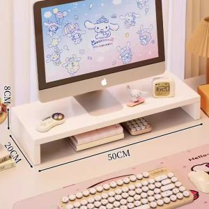 WUBUWEI | Elevating Shelf with Drawer Wooden Desktop Organizer