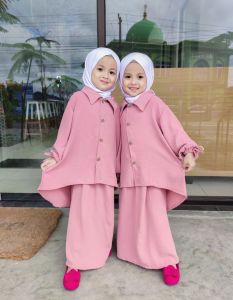 ONE SET SAVANA Setelan Anak Crinckle Premium 1-10 Tahun Setelan Anak Perempuan Kekinian Setelan Anak Cewe Murah Viral