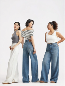 HIPPIE MISS | Hippie Girl Light Comfort Slim Fit High Waist Straight Leg Wide Leg Jeans