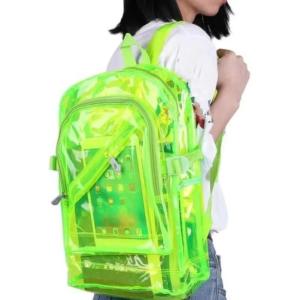 1 Pcs Fashion Transparent Backpack Waterproof PVC Clear Plastic Daily Mini Teenager Girls Notebook School Bag