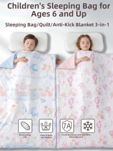 MUSHABAI | Anti-Kick Childrens Sleeping Bag Lightweight Summer