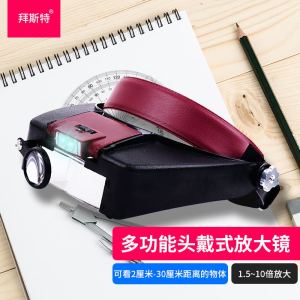 Portable LED Head-Mounted Magnifying Glass for Mobile Phone Reading Embroidery Repair Circuit Board Inspection Elderly Reading Aid