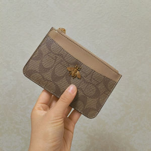 Big Name Printing Zipper Coin Purse Womens Internet Hot Wallet Ultra-Thin Soft Leather Short and Simple Small Coin Bag