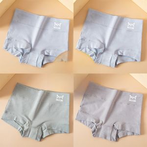 MiiOW | Pure Cotton Womens Boxer Briefs Anti-bacterial Seamless High Waist Abdomen Control Large Size Safety Pants Catman Underwear