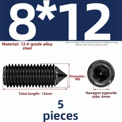 JISHUO | Cone End Tightening Screw 12.9 Grade