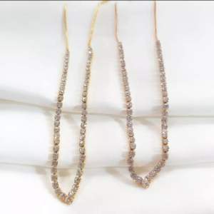 Rantai Kalung Dengan Variasi Setengah Diamond Permata Zircon Titanium CXB398