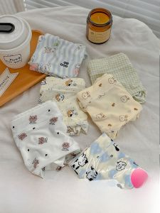 Sweet Cute Ice Silk Thin Seamless Breathable Floral Print Underwear Quick Dry Student Lightweight Nylon Triangle Panties for Girls