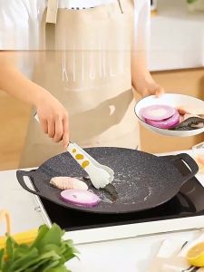 MD-C1211 Wajan Panggangan Grill Pan 34 CM Anti Lengket Alat Pemanggang BBQ Korea Datar / Wajan