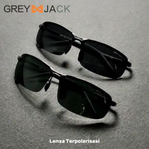 Grey Jack Kacamata Hitam Sunglasses Polarized Anti Silau UV400 Model Sport Aluminium Magnesium 3043