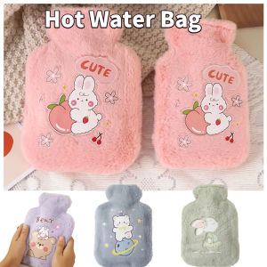 Girls Hot Water Bag with Plush ClothReusable Hot Compress Bag Portable Water Injected Hand Warm Bag