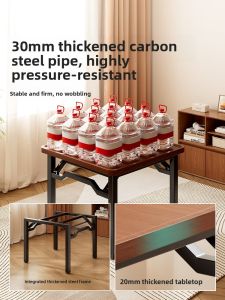 Portable Folding Dining Table Square Home Use Compact Mahjong Table Special Purpose Small Table Carbon Steel Frame Kitchen Table