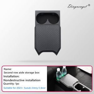 Car Second-Row Aisle Storage Box Rear Storage Box Center Armrest Storage Box Suitable for 2023+ Suzuki Jimny 5-Door Models