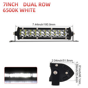 HAOLIDE Dual Row 7inch LED Work Light White Driving Light Super Bright Spot Flood Combo Beam for UTV 4WD Carsoff-road use IP68
