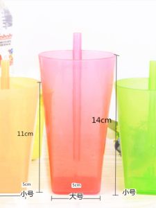 Buy One Get One Free One-Piece Cup with Straw Drop-Resistant Baby Baby Kids Home Juice Cup Plastic Adult without Lid