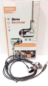 Headset In-ear + Mic XT-15 Stereo Earphone Sound Bass Quality Handsfree xt15