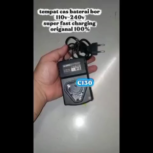 C130 Charger Casan Batt DESKTOP ORI 100% CAS ADAPTOR TABLE MEJA BATERAI BOR DRIL DRILL BATERY BATTERY CHARGING FAST CHARGING BATU BATERE LAMPU LED HIJAU INDIKATOR MERAH  Input: 10OV-240V 50-60Hz Output: 10.8V-12.8V Adaptor charger fast charging .l 4G.l(1