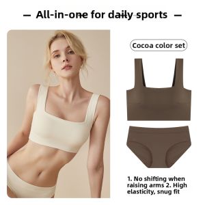 Aesthetic Back Sports Bra Set Wide Straps