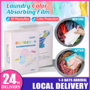 50pcs Anti Dye Paper Washing Machine Anti Dyeing Sheet Color Absorption Paper Fabric Color Absorb Film Anti-String Mixing Color Absorbent Paper Anti Pewarna Penyerap Warna 防串染洗衣吸色片