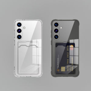 เคสใสสำหรับ Samsung Galaxy S26 S25 S24 S23 S22 S21 Note 20 Ultra S20 FE S24+ S23+ S22+ S21+ พร้อมช่องใส่บัตร ID ATM ป้องกันรอยขีดข่วน