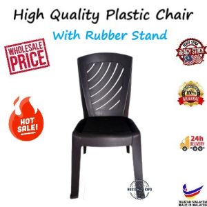 Anti Slip Plastic Chair/Kerusi Makan/Kerusi Plastik/Dining Chair/Kerusi Sandar Plastik/Black Chair anti slip Rubber